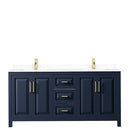 Daria 72 Inch Double Bathroom Vanity in Dark Blue - 71