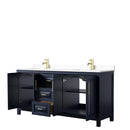 Daria 72 Inch Double Bathroom Vanity in Dark Blue - 70