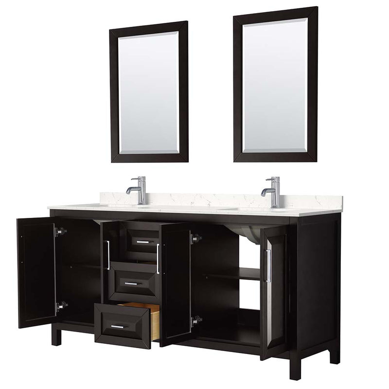 Daria 72 Inch Double Bathroom Vanity in Dark Espresso - 35