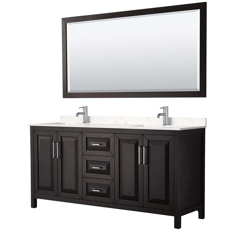Daria 72 Inch Double Bathroom Vanity in Dark Espresso - 39