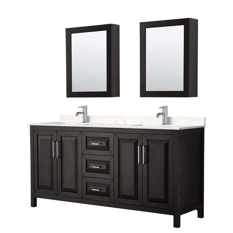 Daria 72 Inch Double Bathroom Vanity in Dark Espresso - 44