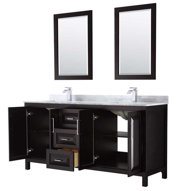 Daria 72 Inch Double Bathroom Vanity in Dark Espresso - 55