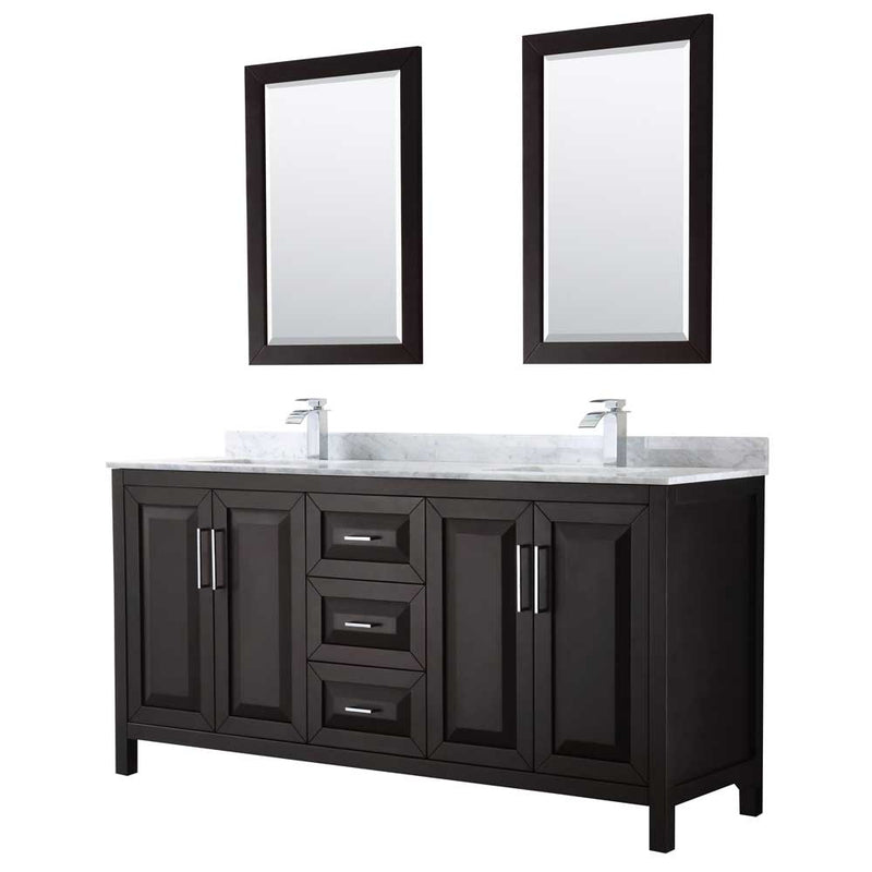 Daria 72 Inch Double Bathroom Vanity in Dark Espresso - 54