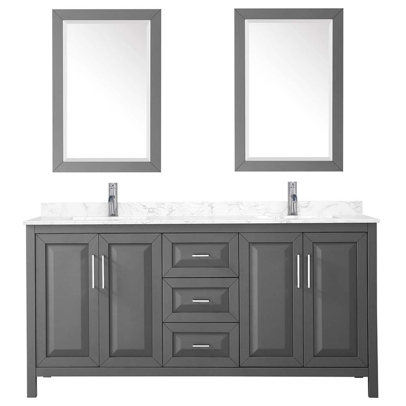 Daria 72 Inch Double Bathroom Vanity in Dark Gray - 16
