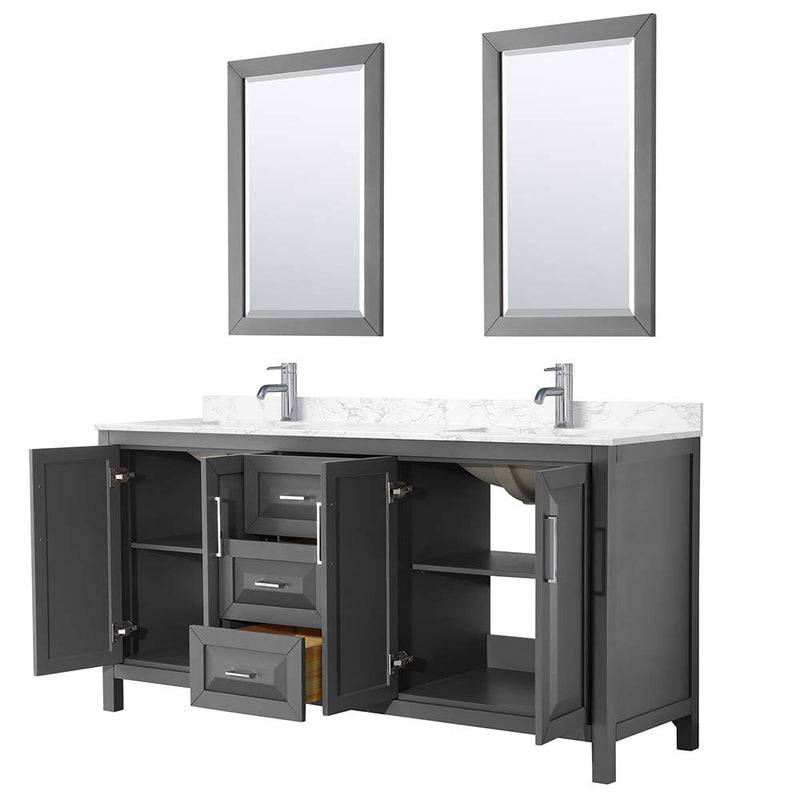 Daria 72 Inch Double Bathroom Vanity in Dark Gray - 15