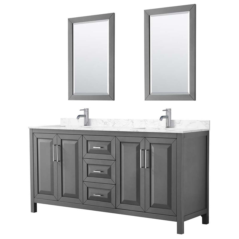Daria 72 Inch Double Bathroom Vanity in Dark Gray - 14