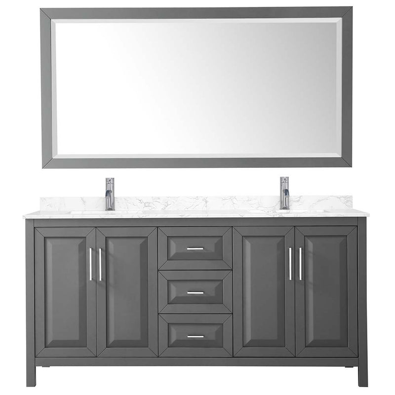 Daria 72 Inch Double Bathroom Vanity in Dark Gray - 21