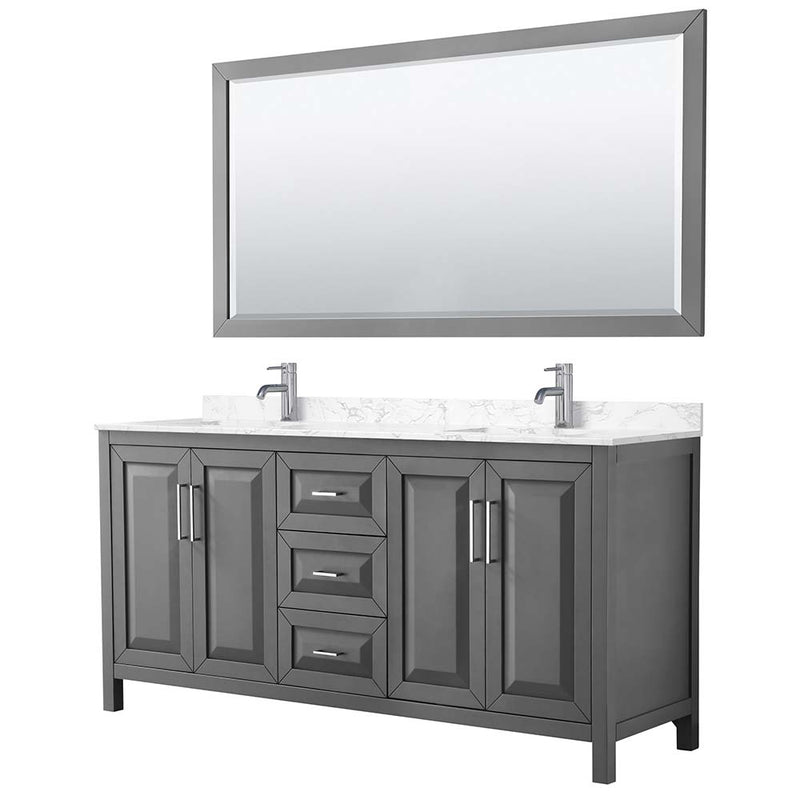 Daria 72 Inch Double Bathroom Vanity in Dark Gray - 19