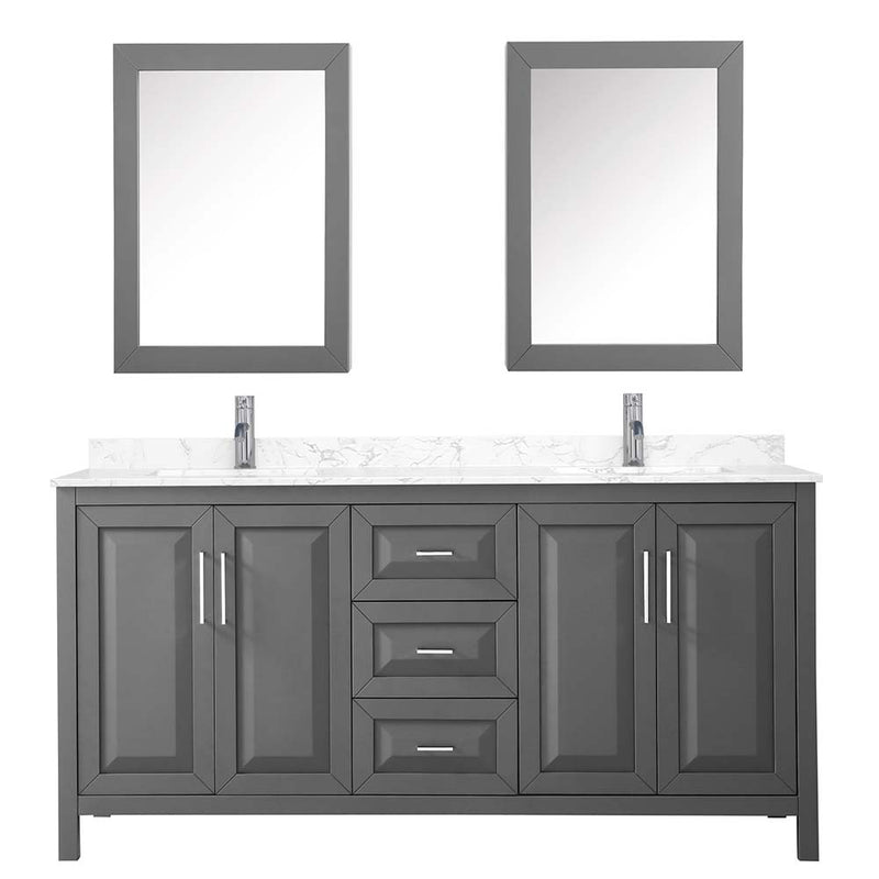 Daria 72 Inch Double Bathroom Vanity in Dark Gray - 26