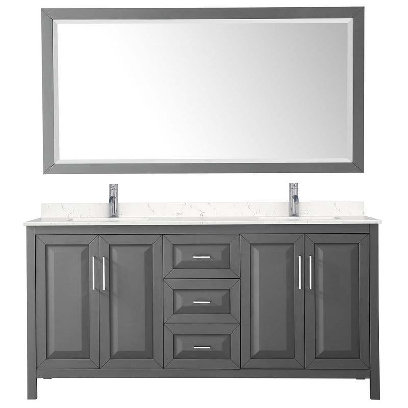 Daria 72 Inch Double Bathroom Vanity in Dark Gray - 41