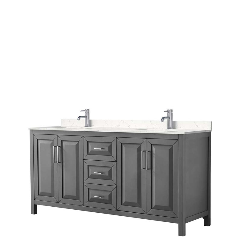 Daria 72 Inch Double Bathroom Vanity in Dark Gray - 30
