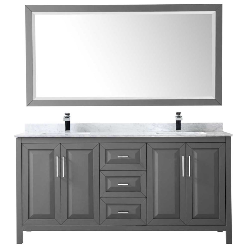 Daria 72 Inch Double Bathroom Vanity in Dark Gray - 61