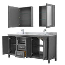 Daria 72 Inch Double Bathroom Vanity in Dark Gray - 65