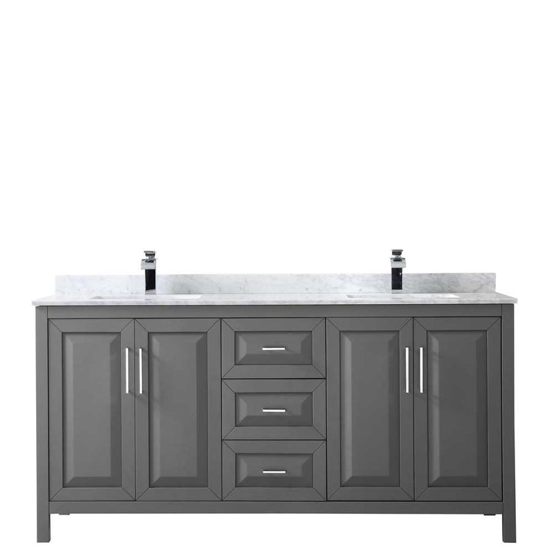 Daria 72 Inch Double Bathroom Vanity in Dark Gray - 52
