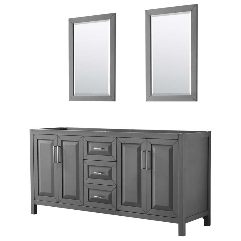 Daria 72 Inch Double Bathroom Vanity in Dark Gray - 2