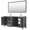 Daria 72 Inch Double Bathroom Vanity in Dark Gray - 82