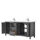 Daria 72 Inch Double Bathroom Vanity in Dark Gray - 73