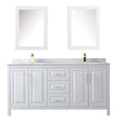 Daria 72 Inch Double Bathroom Vanity in White - Brushed Gold Trim - 44