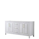 Daria 72 Inch Double Bathroom Vanity in White - Brushed Gold Trim