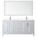 Daria 72 Inch Double Bathroom Vanity in White - Polished Chrome Trim - 21