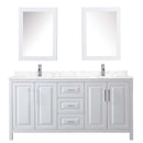 Daria 72 Inch Double Bathroom Vanity in White - Polished Chrome Trim - 26