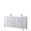 Daria 72 Inch Double Bathroom Vanity in White - Polished Chrome Trim - 10