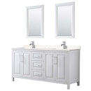 Daria 72 Inch Double Bathroom Vanity in White - Polished Chrome Trim - 34