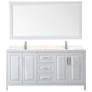 Daria 72 Inch Double Bathroom Vanity in White - Polished Chrome Trim - 41