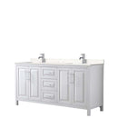 Daria 72 Inch Double Bathroom Vanity in White - Polished Chrome Trim - 30