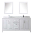 Daria 72 Inch Double Bathroom Vanity in White - Polished Chrome Trim - 66