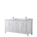 Daria 72 Inch Double Bathroom Vanity in White - Polished Chrome Trim - 50