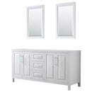 Daria 72 Inch Double Bathroom Vanity in White - Polished Chrome Trim - 2