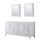 Daria 72 Inch Double Bathroom Vanity in White - Polished Chrome Trim - 6