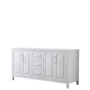 Daria 72 Inch Double Bathroom Vanity in White - Polished Chrome Trim