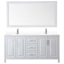 Daria 72 Inch Double Bathroom Vanity in White - Polished Chrome Trim - 83