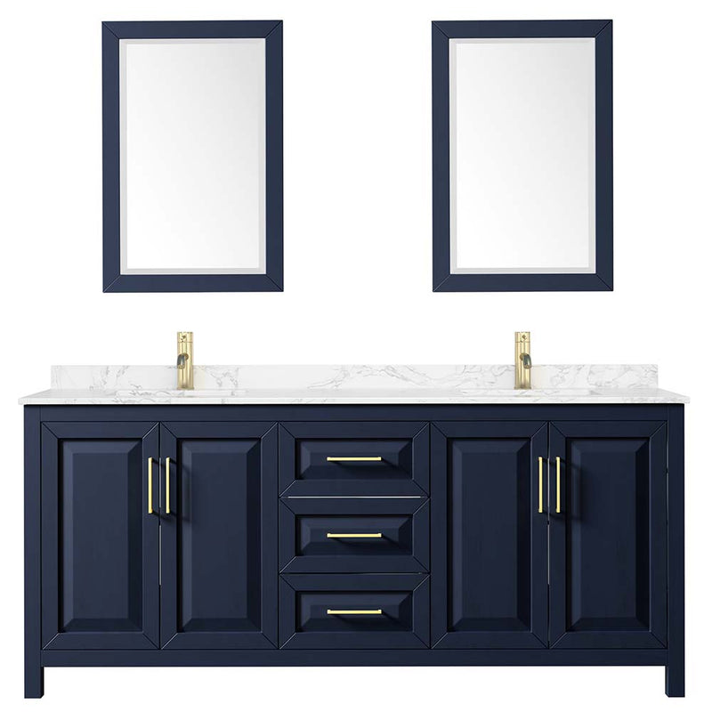 Daria 80 Inch Double Bathroom Vanity in Dark Blue - 15