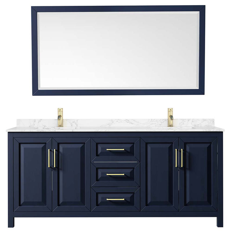 Daria 80 Inch Double Bathroom Vanity in Dark Blue - 20