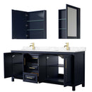 Daria 80 Inch Double Bathroom Vanity in Dark Blue - 24