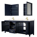 Daria 80 Inch Double Bathroom Vanity in Dark Blue - 44