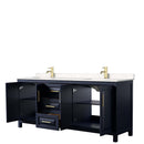 Daria 80 Inch Double Bathroom Vanity in Dark Blue - 30