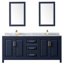 Daria 80 Inch Double Bathroom Vanity in Dark Blue - 55