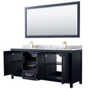 Daria 80 Inch Double Bathroom Vanity in Dark Blue - 59