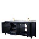 Daria 80 Inch Double Bathroom Vanity in Dark Blue - 50