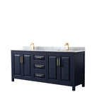 Daria 80 Inch Double Bathroom Vanity in Dark Blue - 49
