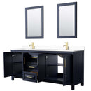 Daria 80 Inch Double Bathroom Vanity in Dark Blue - 74