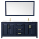 Daria 80 Inch Double Bathroom Vanity in Dark Blue - 80