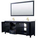 Daria 80 Inch Double Bathroom Vanity in Dark Blue - 79