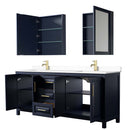 Daria 80 Inch Double Bathroom Vanity in Dark Blue - 84