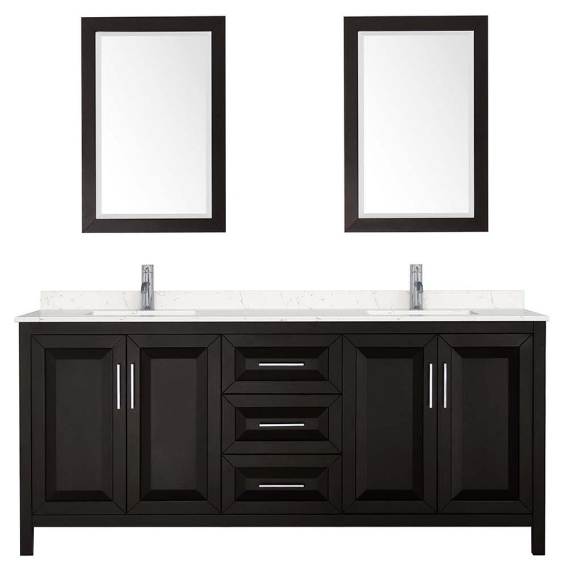 Daria 80 Inch Double Bathroom Vanity in Dark Espresso - 36