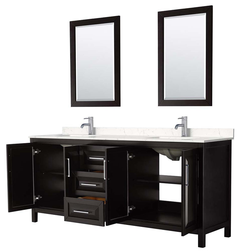 Daria 80 Inch Double Bathroom Vanity in Dark Espresso - 35